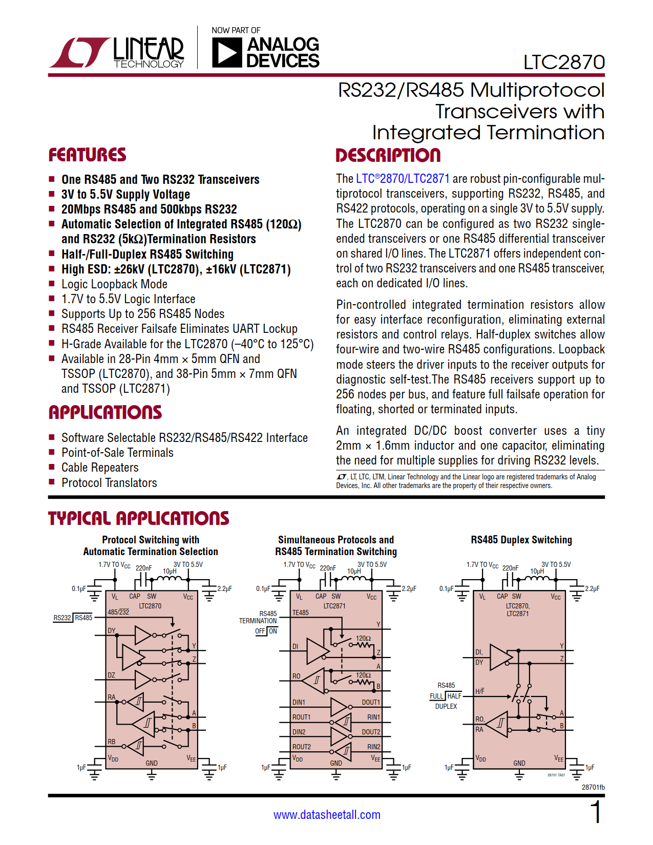 LTC2870 Datasheet