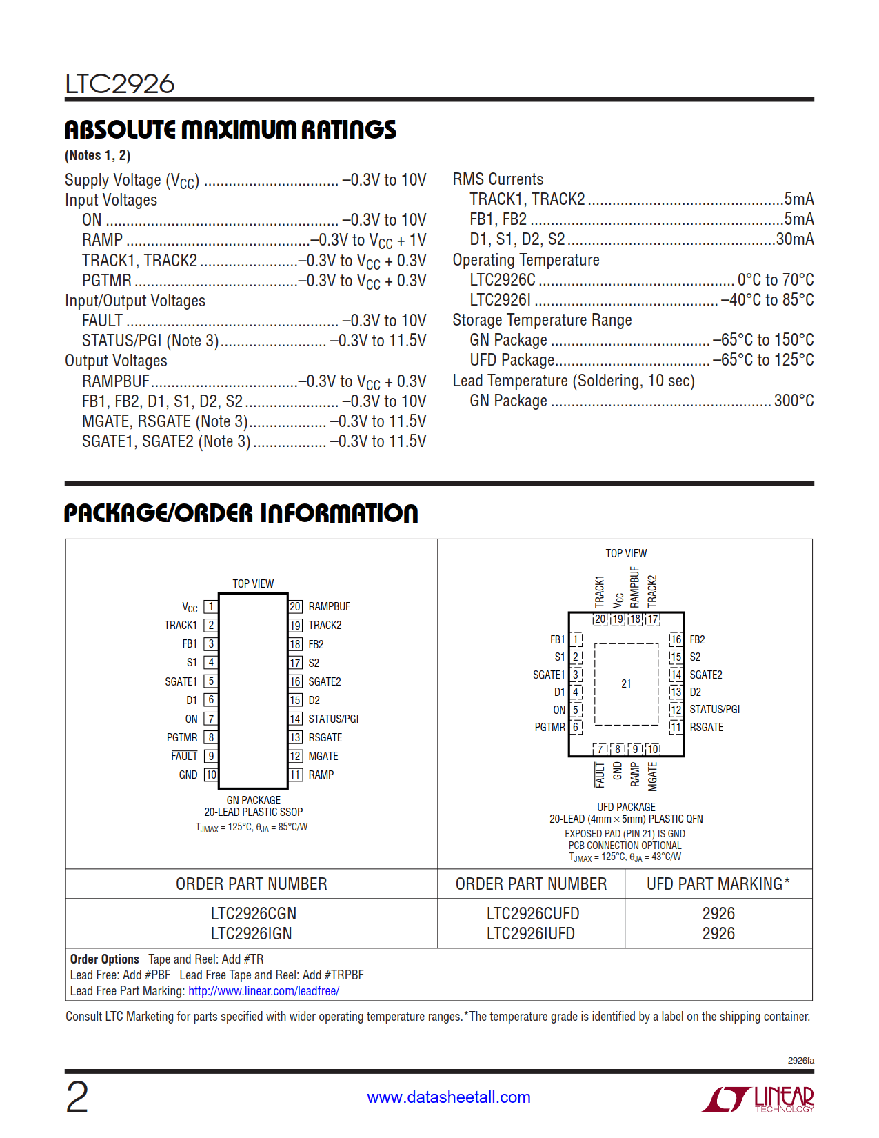 LTC2926 Datasheet Page 2