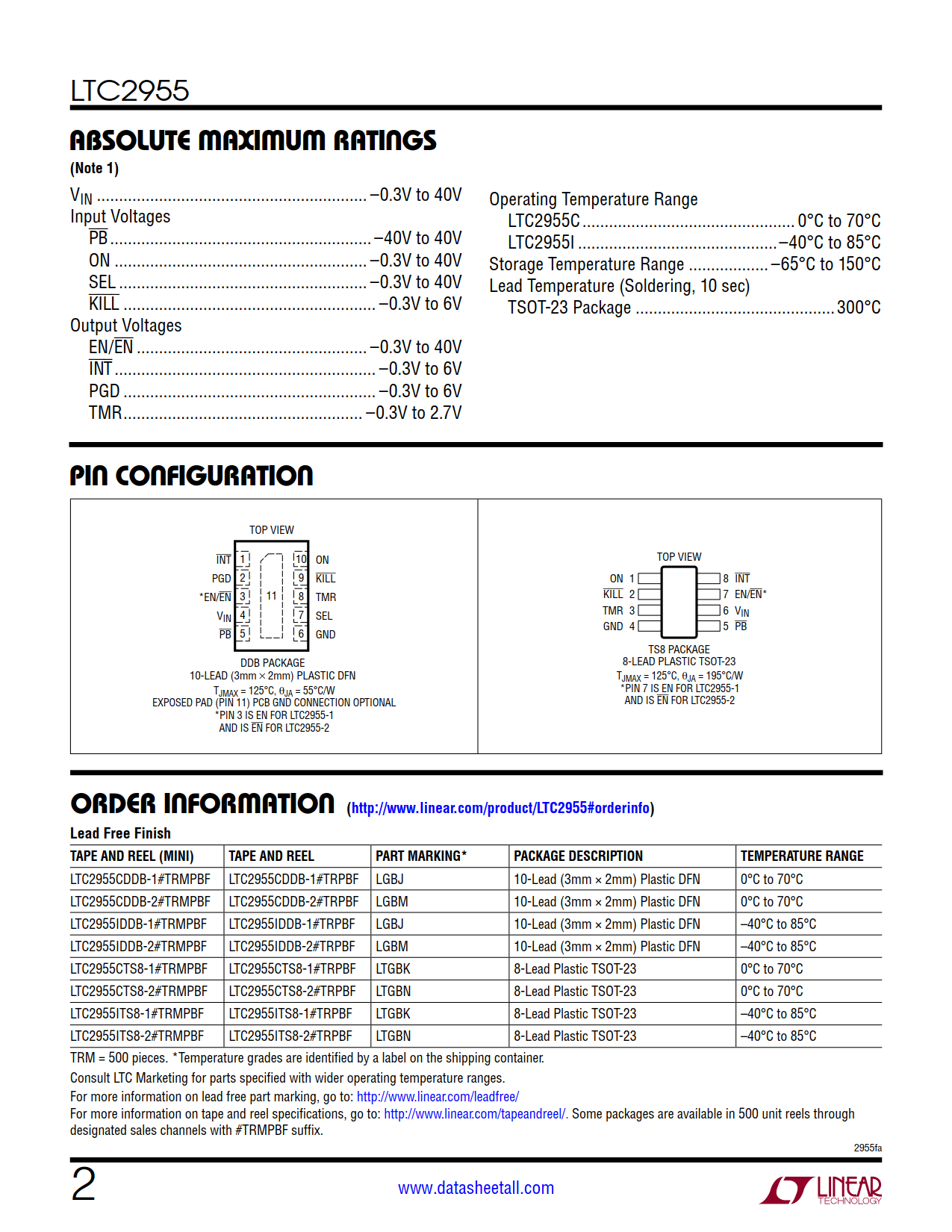 LTC2955 Datasheet Page 2