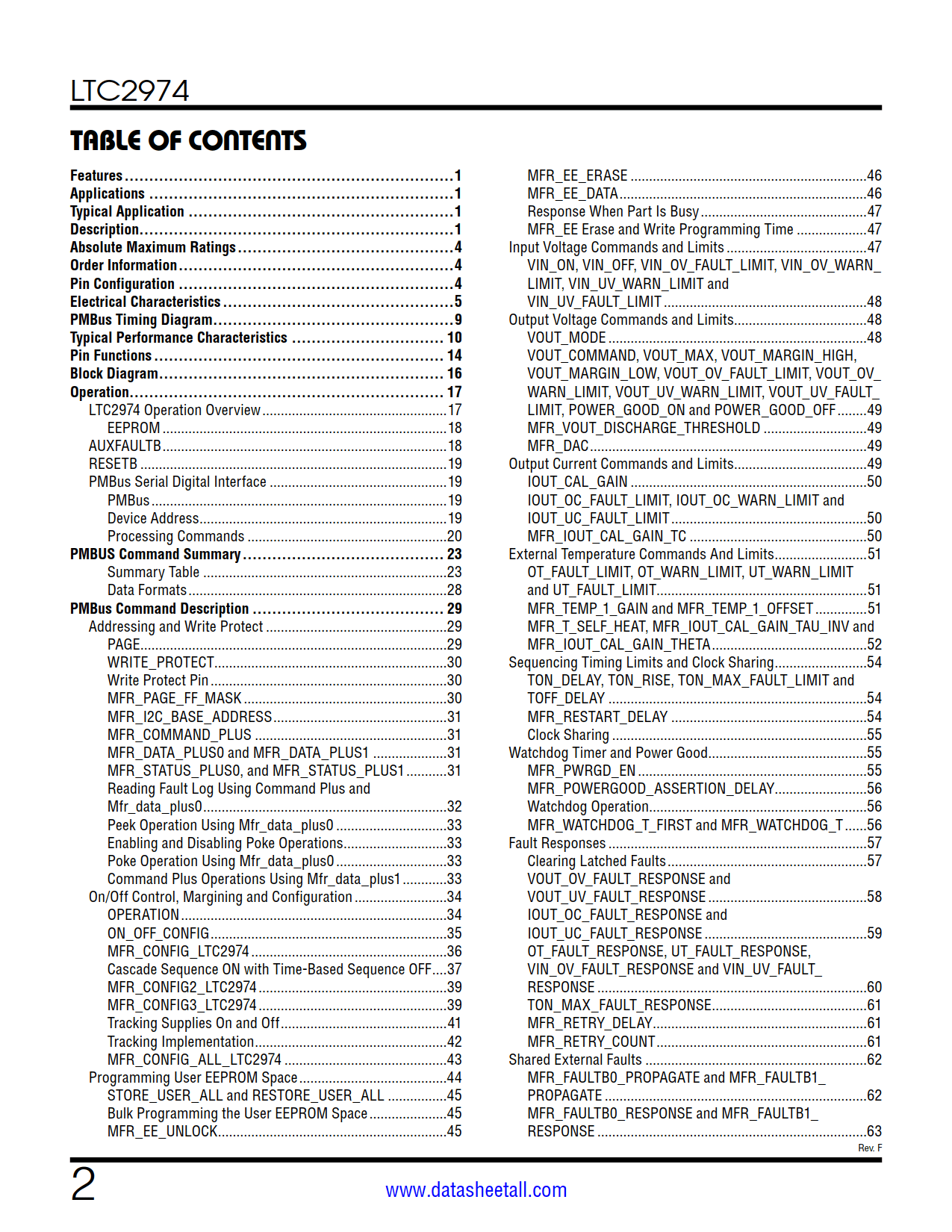 LTC2974 Datasheet Page 2