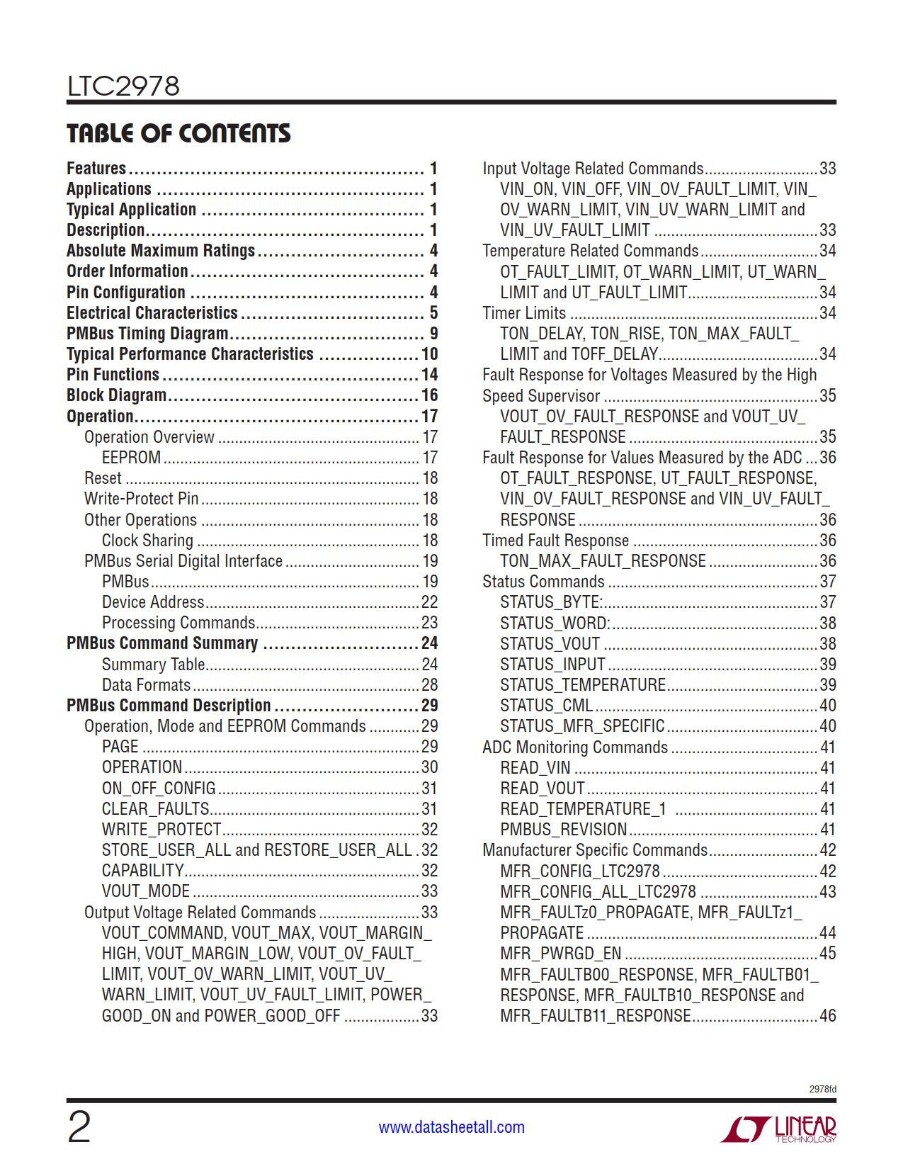 LTC2978 Datasheet Page 2