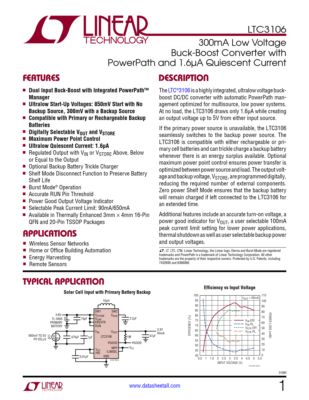 LTC3106 Datasheet