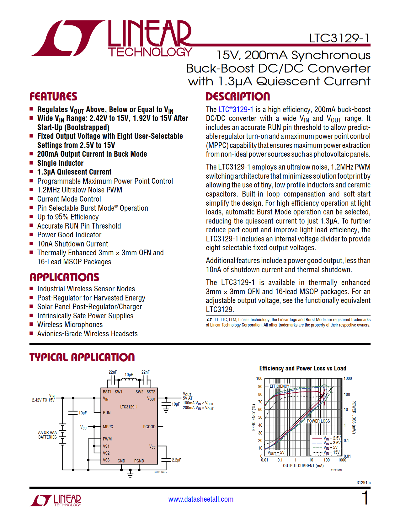 LTC3129-1 Datasheet