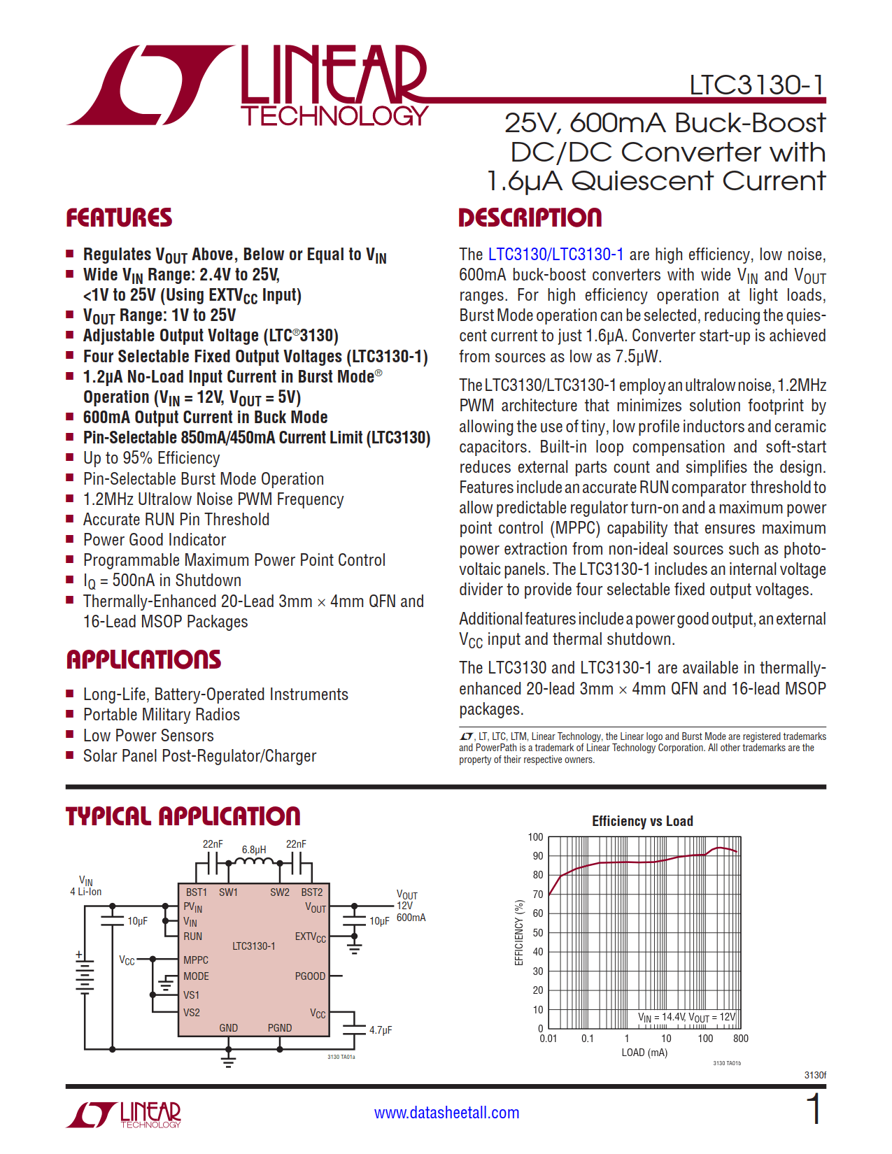 LTC3130-1 Datasheet