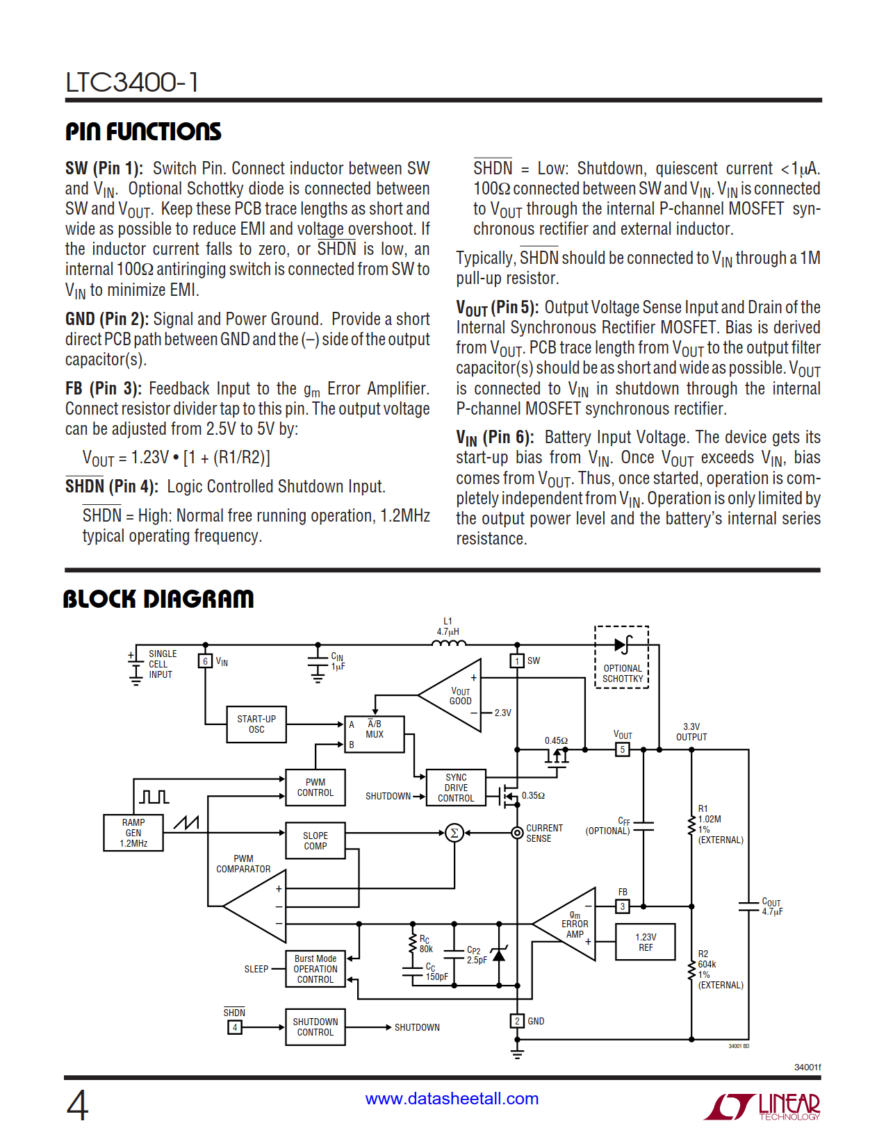 LTC3400-1 Datasheet Page 4