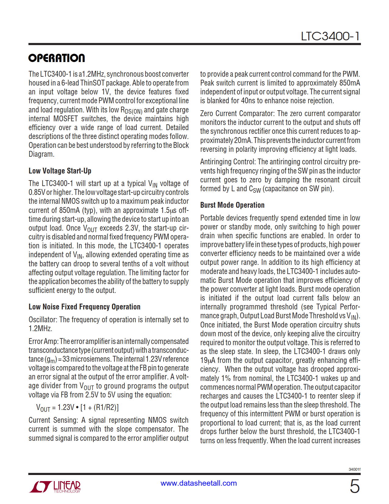 LTC3400-1 Datasheet Page 5