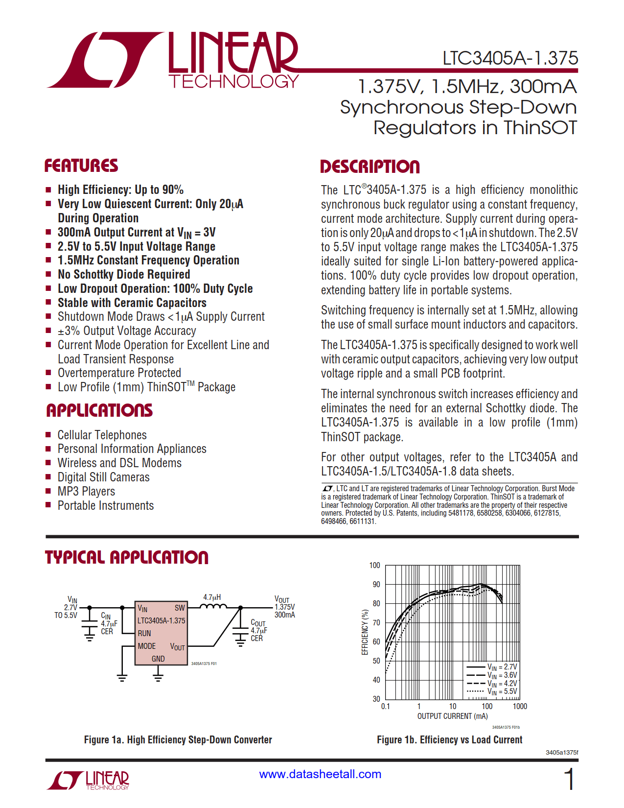 LTC3405A-1.375 Datasheet