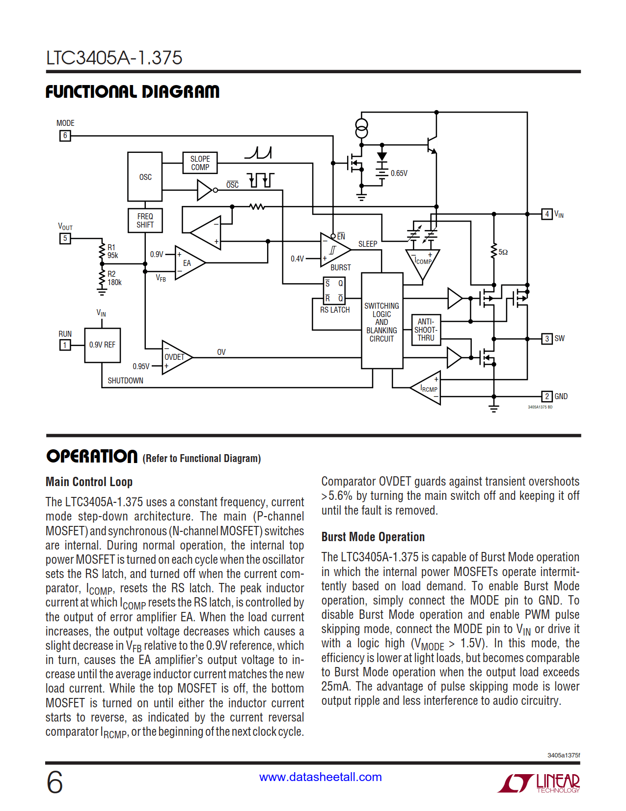 LTC3405A-1.375 Datasheet Page 6