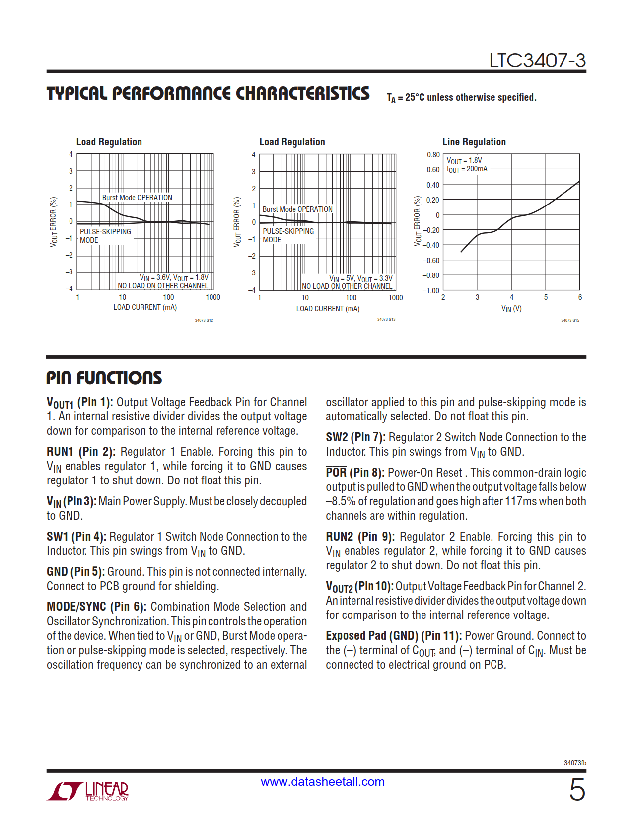 LTC3407-3 Datasheet Page 5