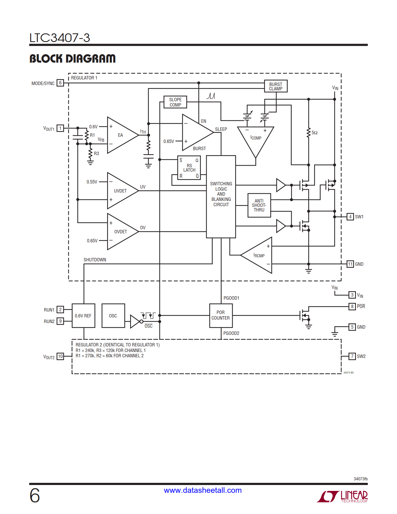 LTC3407-3 Datasheet Page 6