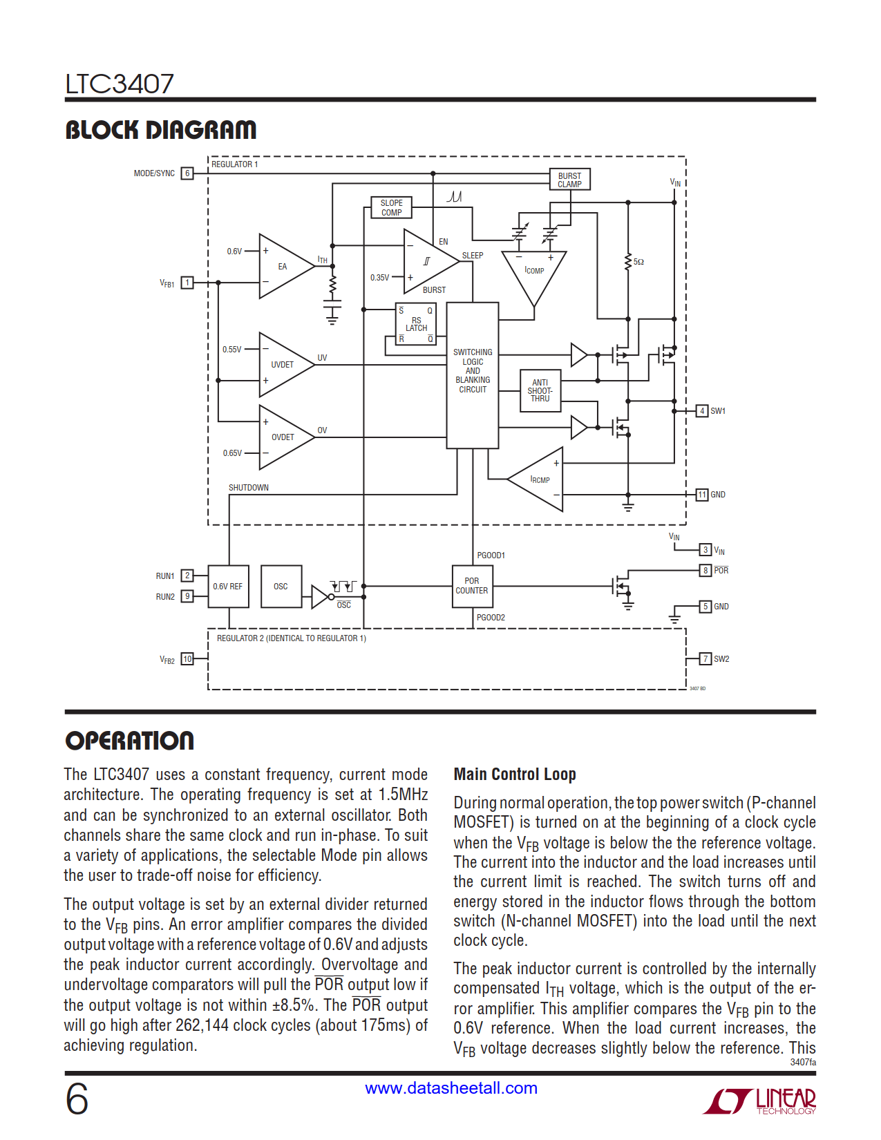 LTC3407 Datasheet Page 6