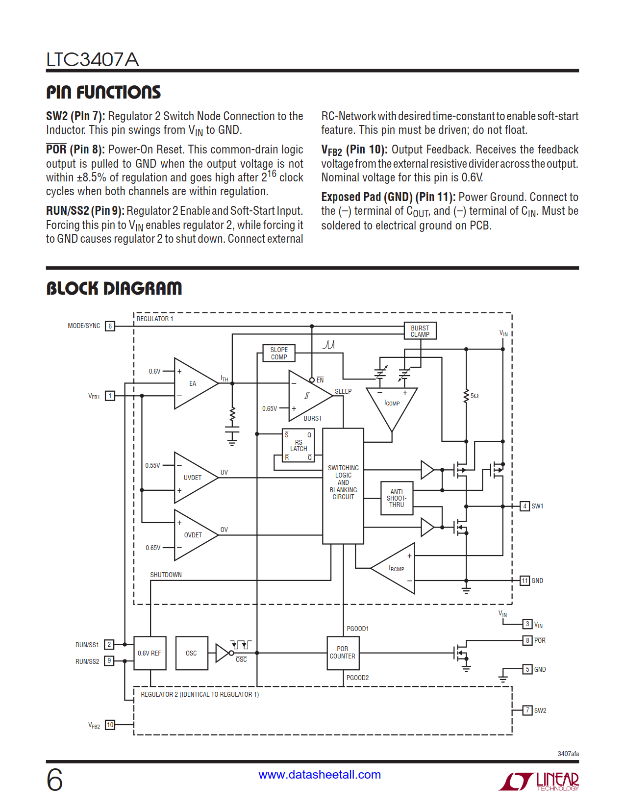 LTC3407A Datasheet Page 6