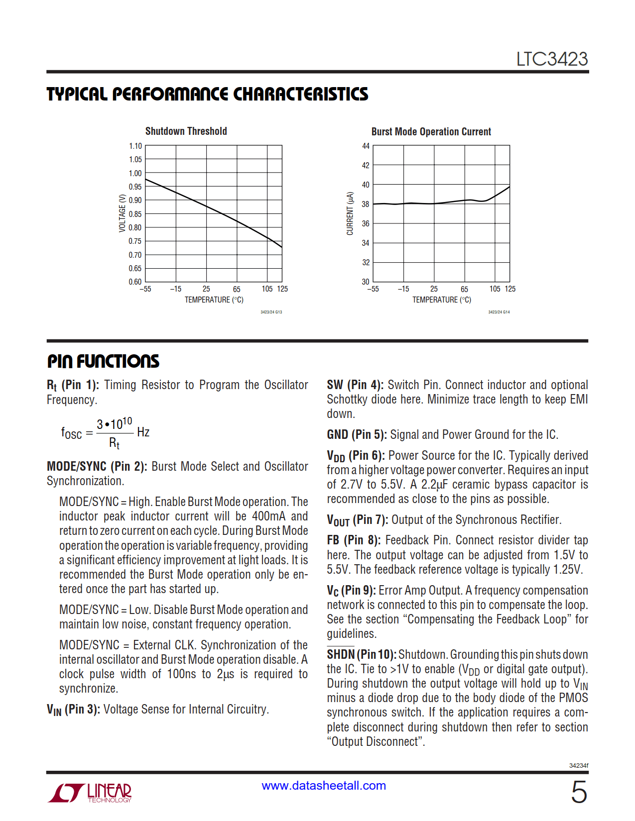 LTC3423 Datasheet Page 5