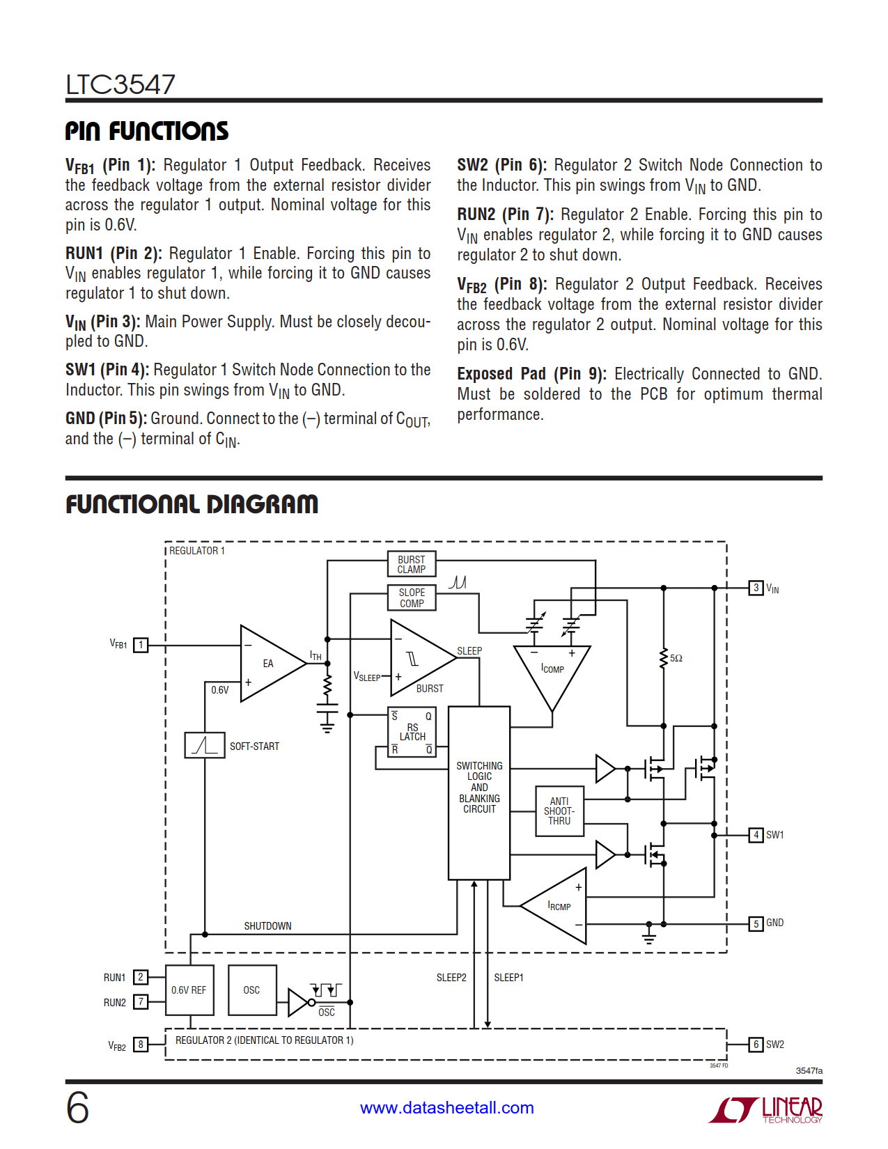 LTC3547 Datasheet Page 6