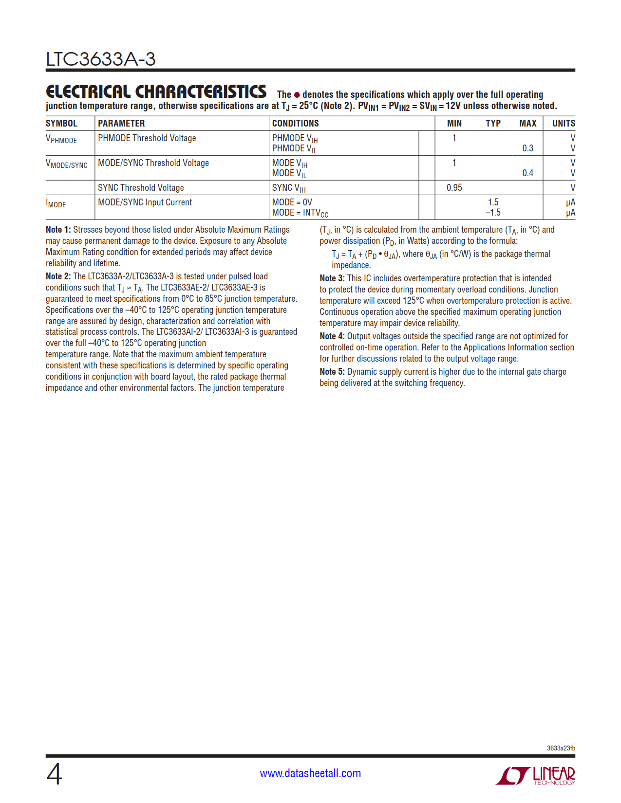 LTC3633A-3 Datasheet Page 4