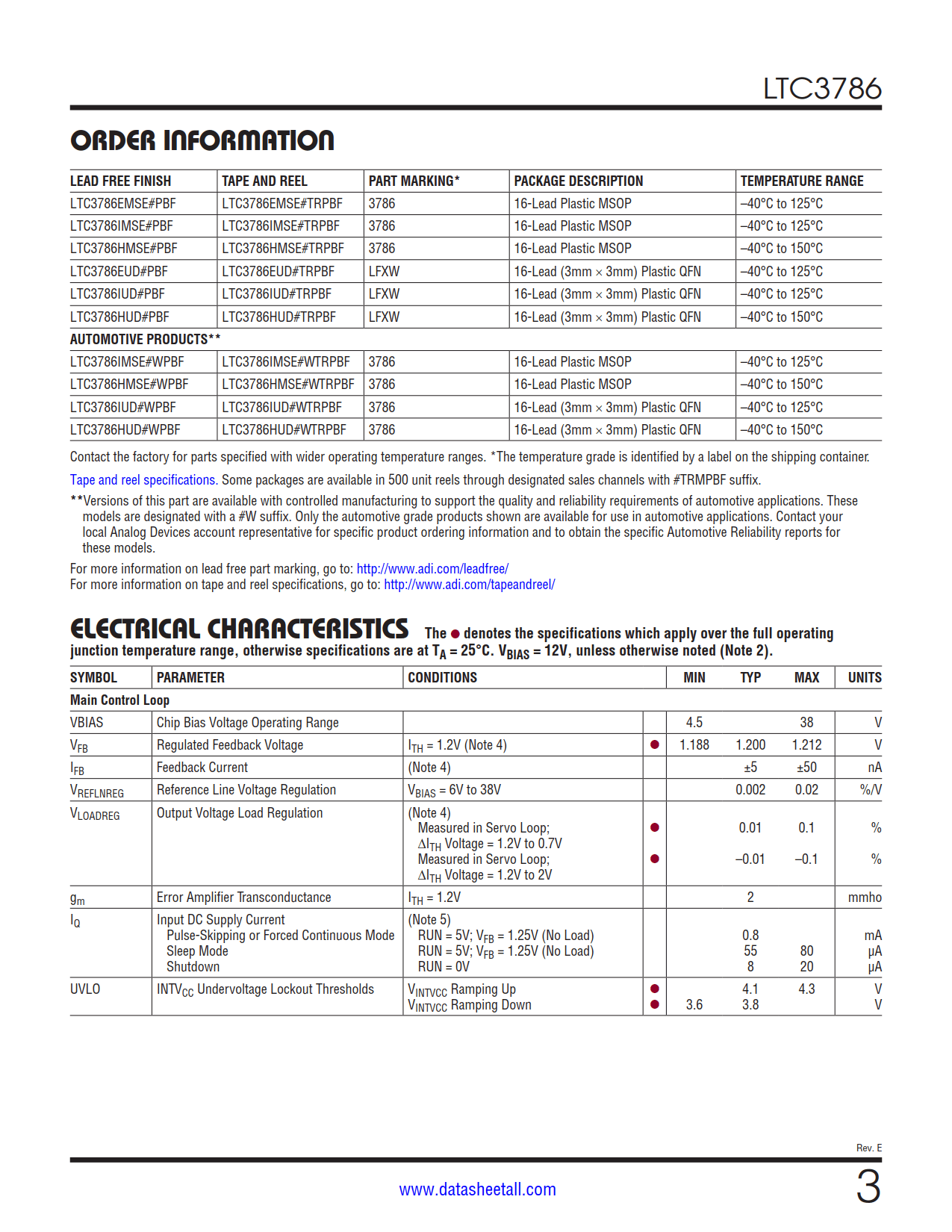 LTC3786 Datasheet Page 3