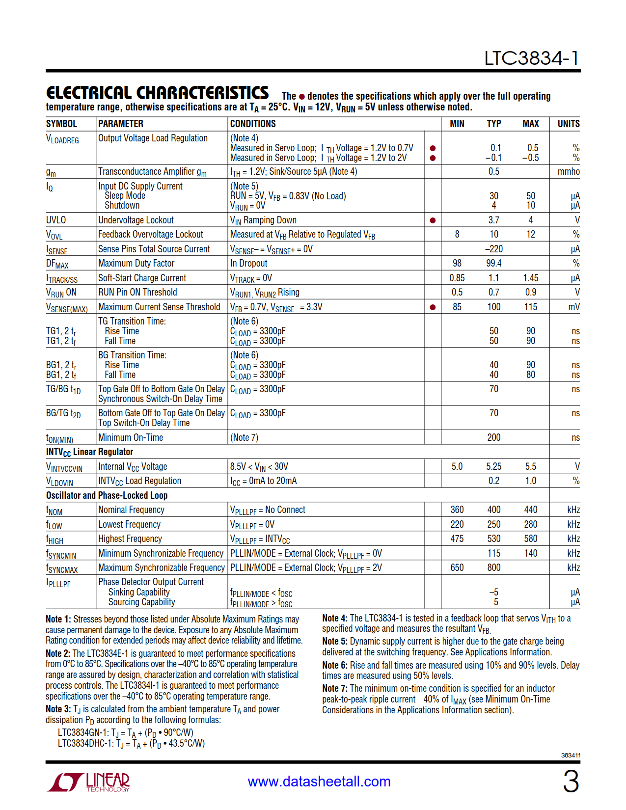 LTC3834-1 Datasheet Page 3