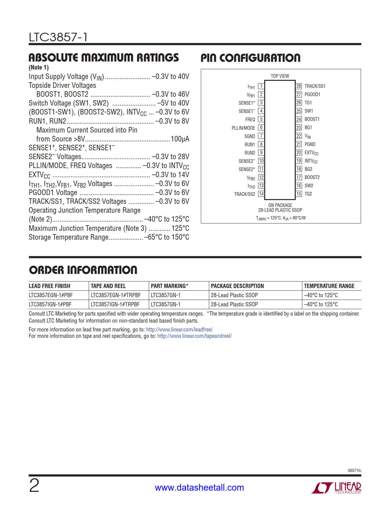 LTC3857-1 Datasheet Page 2