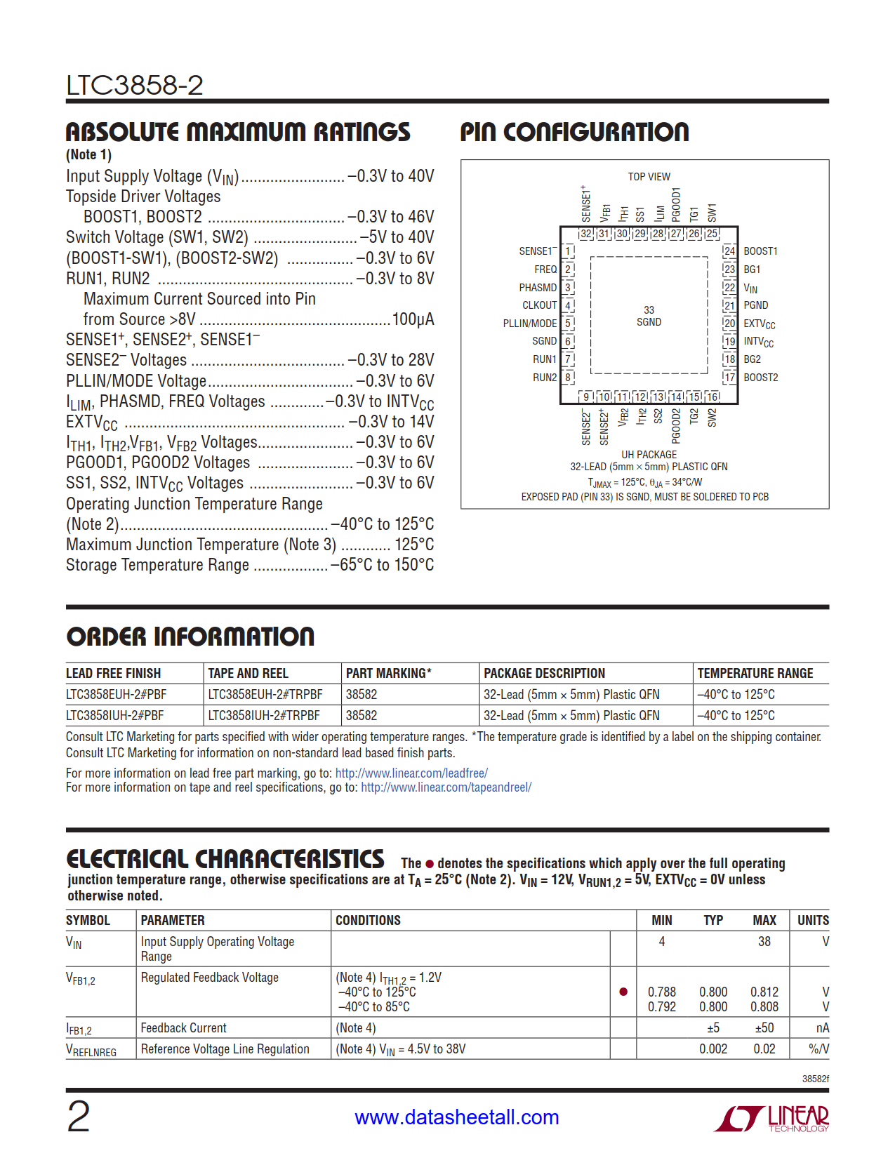 LTC3858-2 Datasheet Page 2