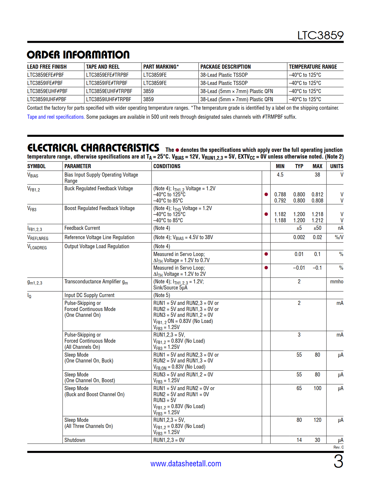 LTC3859 Datasheet Page 3