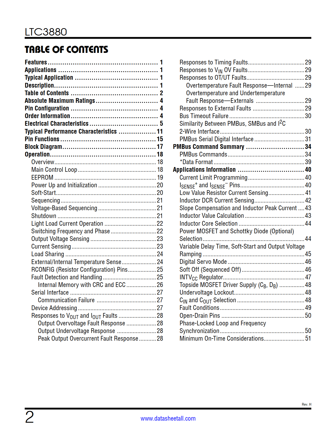 LTC3880 Datasheet Page 2