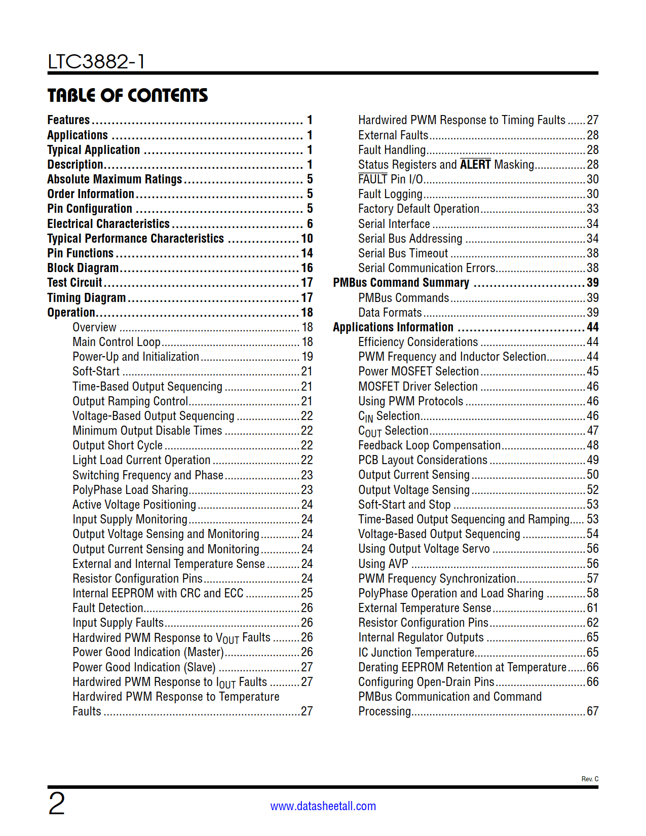 LTC3882-1 Datasheet Page 2