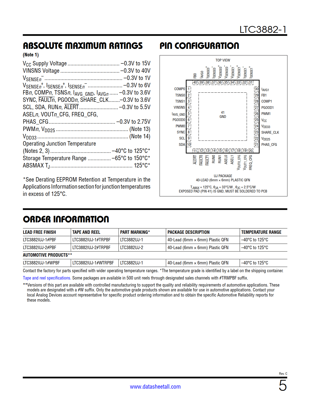 LTC3882-1 Datasheet Page 5