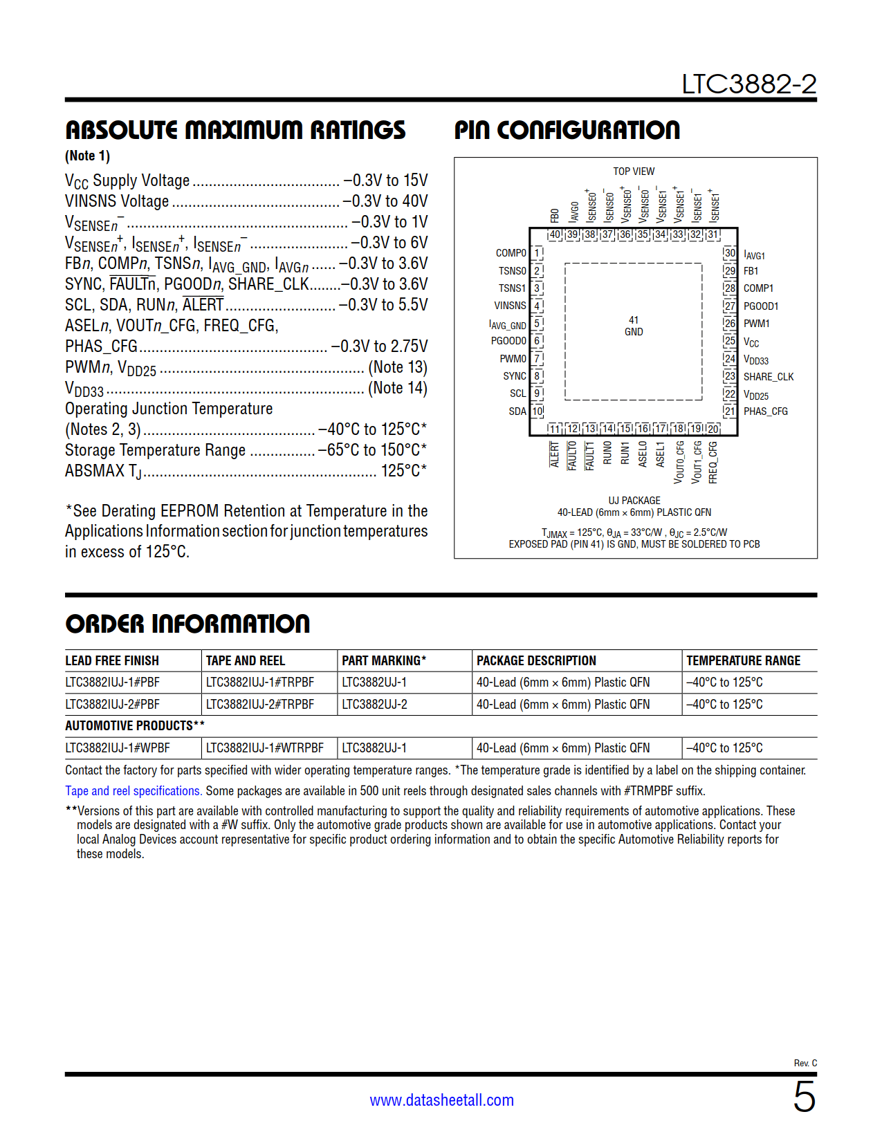 LTC3882-2 Datasheet Page 5