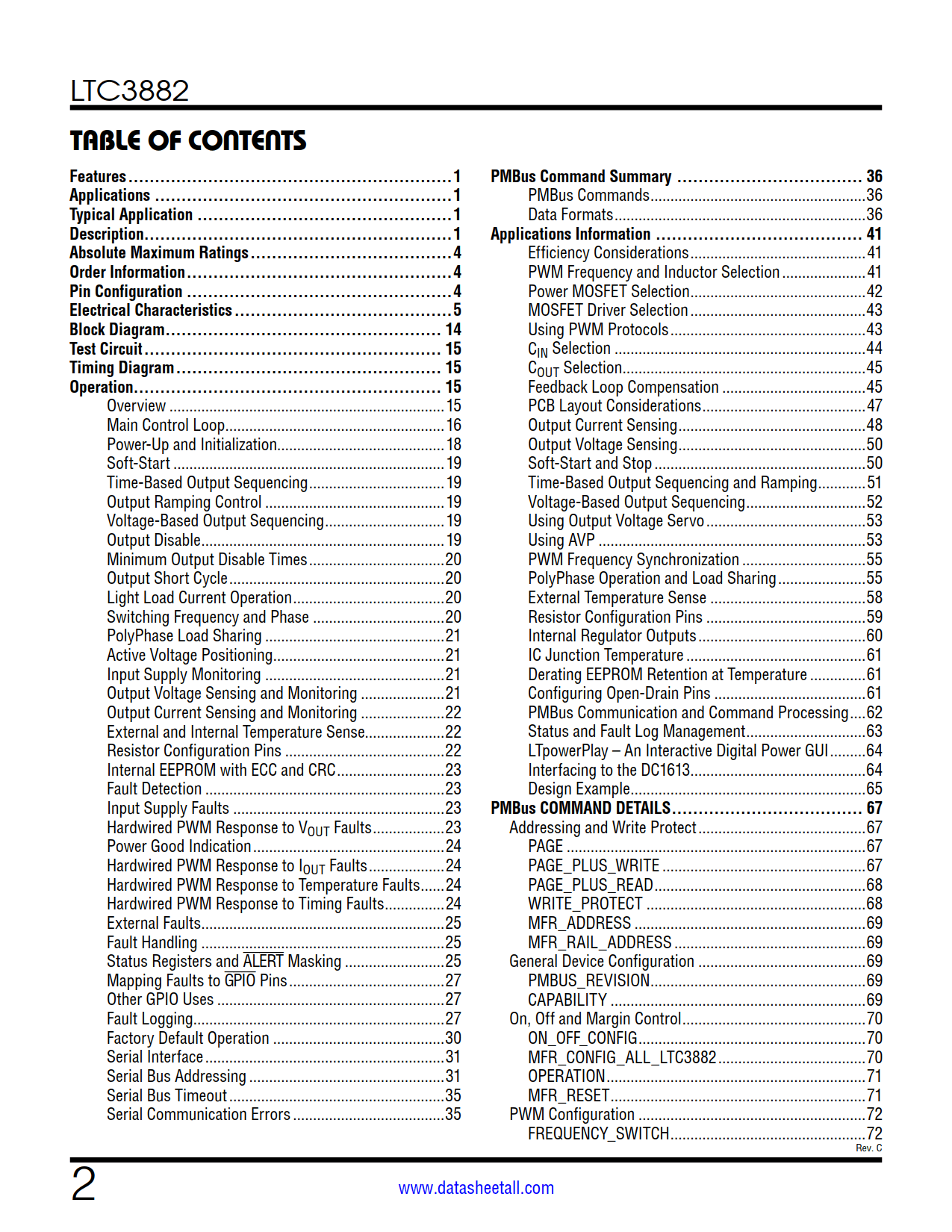 LTC3882 Datasheet Page 2