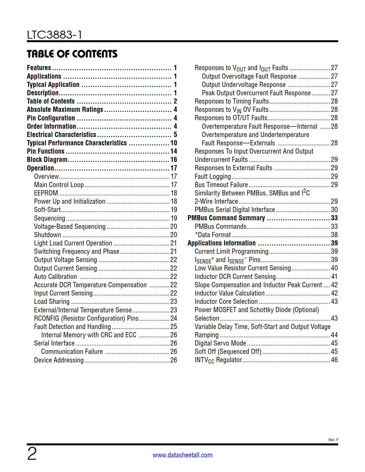 LTC3883-1 Datasheet Page 2