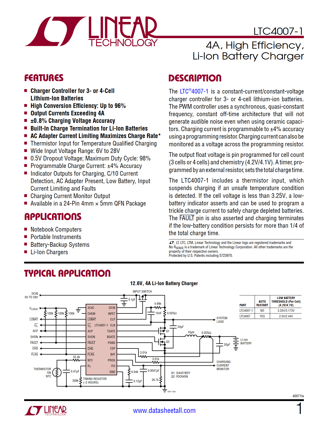 LTC4007-1 Datasheet