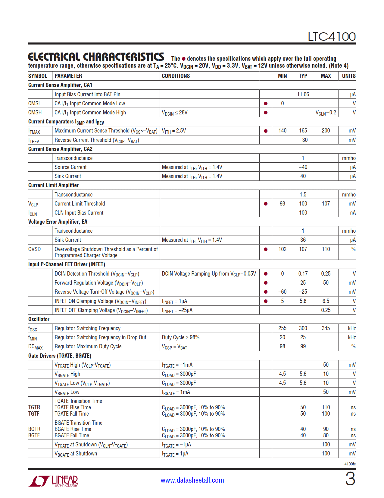 LTC4100 Datasheet Page 3