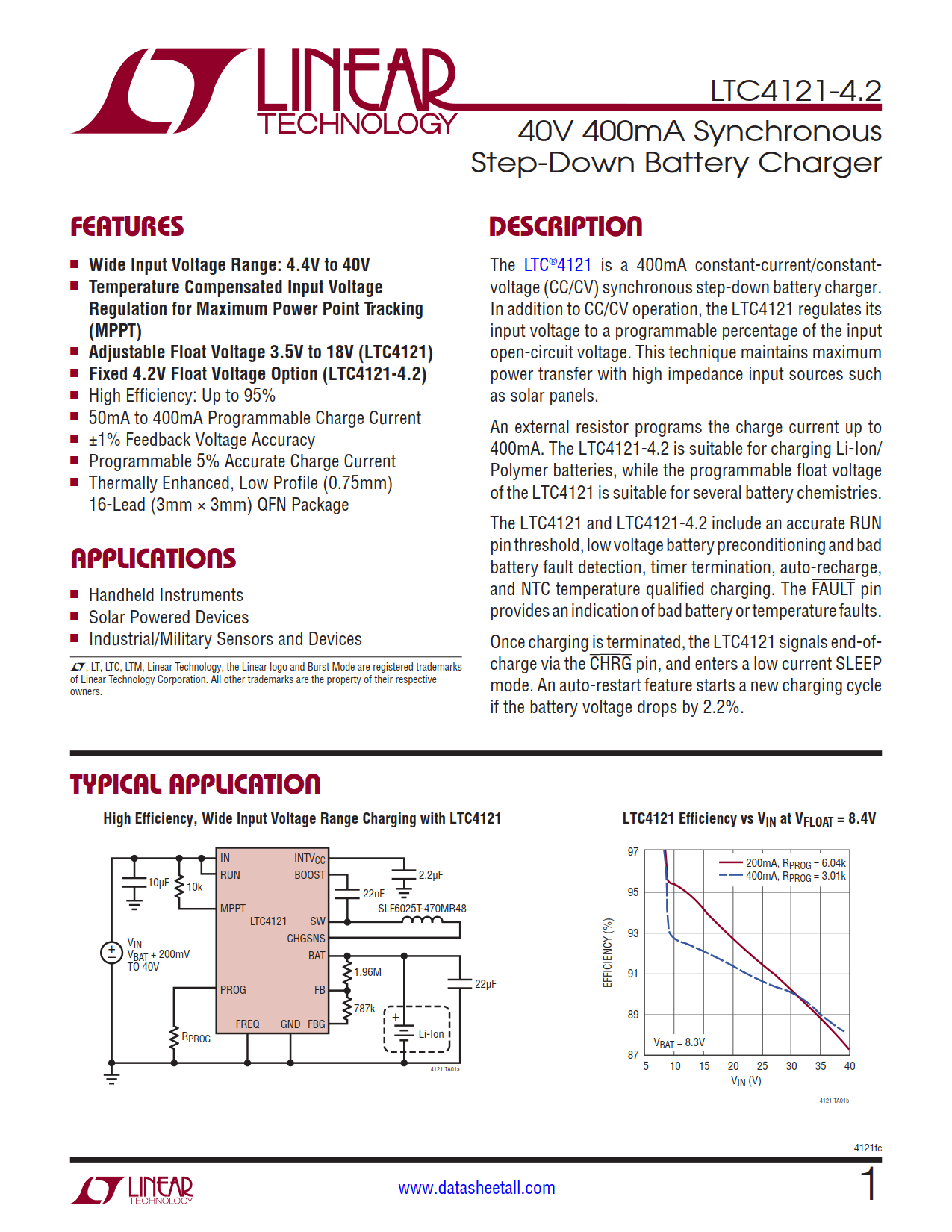 LTC4121-4.2 Datasheet