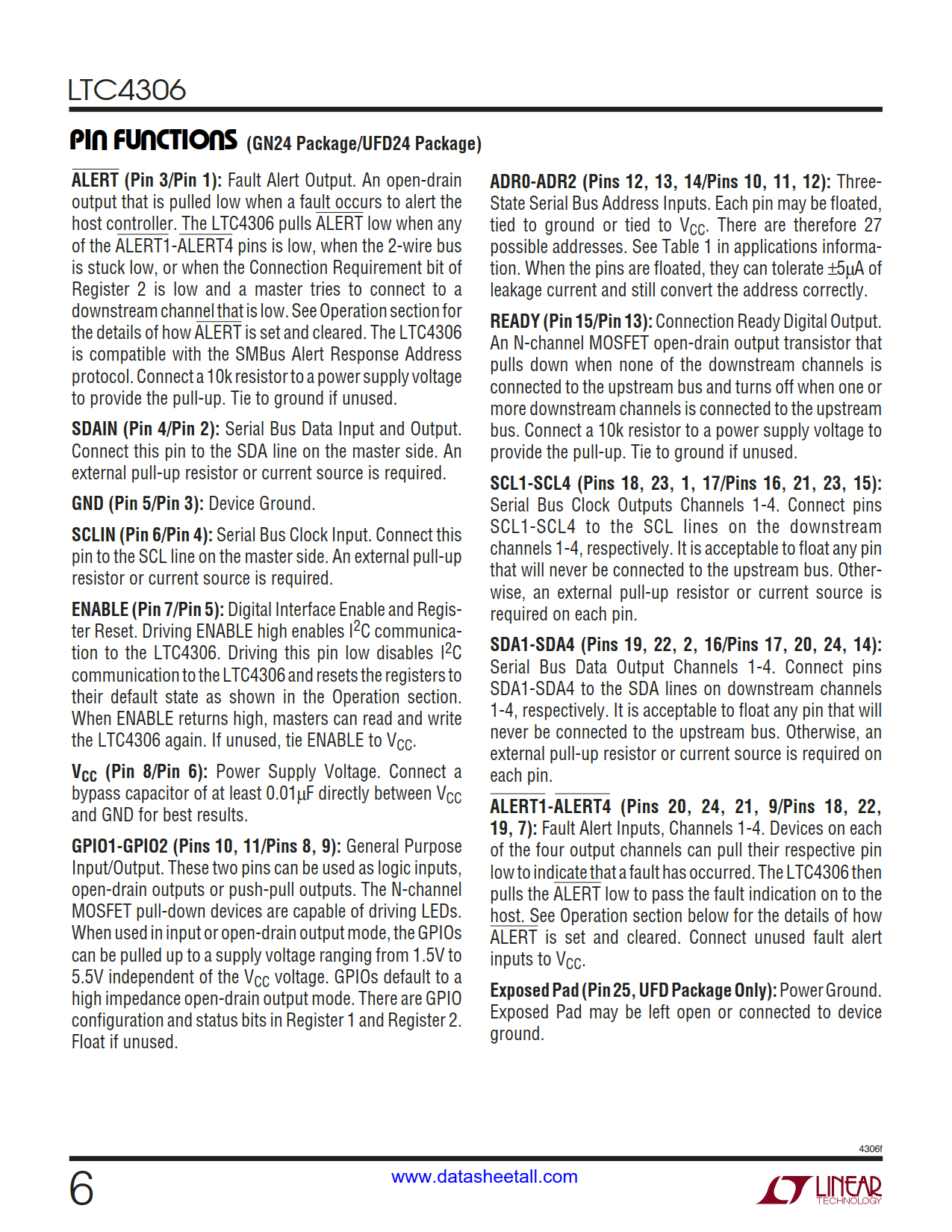 LTC4306 Datasheet Page 6