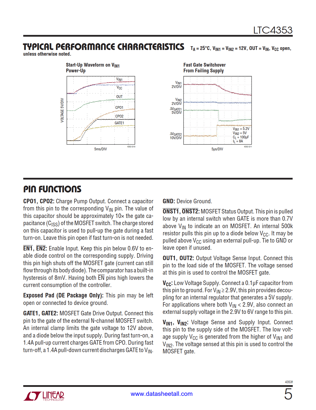 LTC4353 Datasheet Page 5