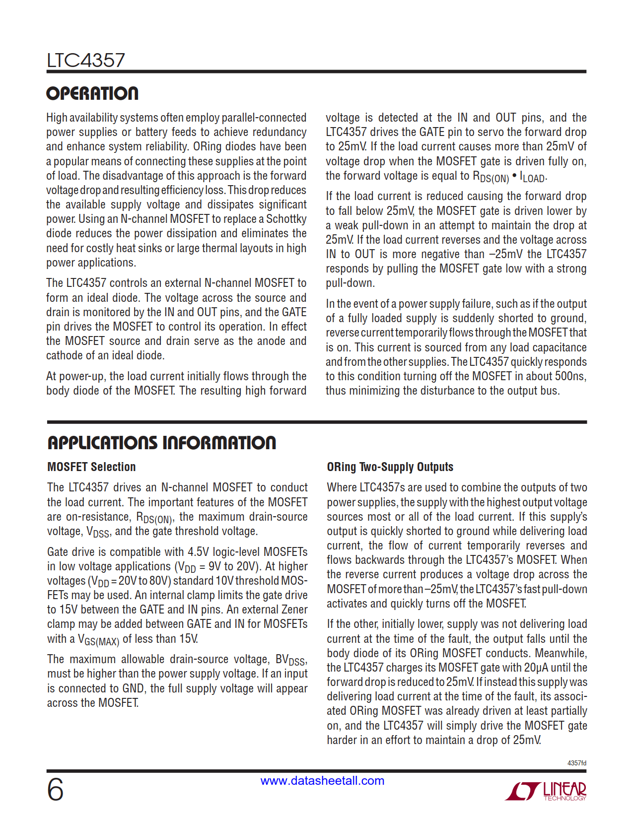 LTC4357 Datasheet Page 6