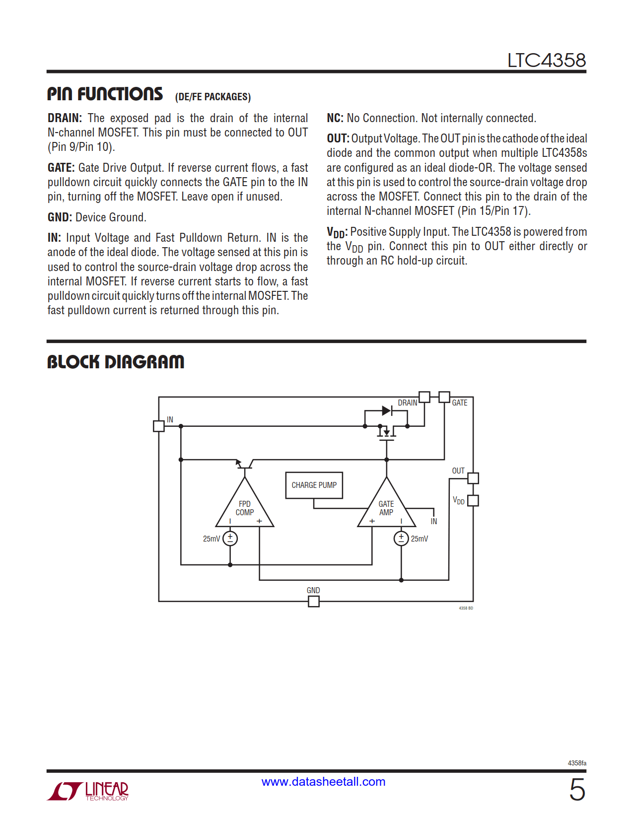 LTC4358 Datasheet Page 5