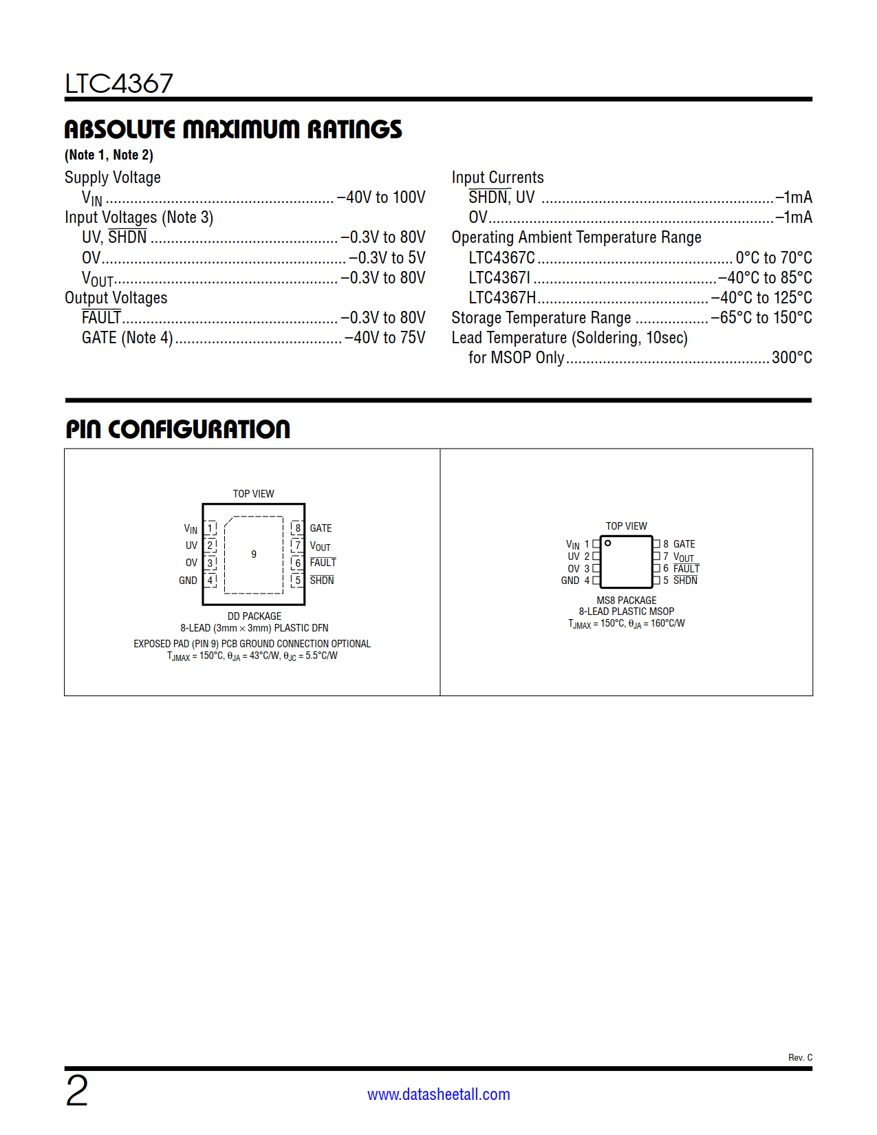 LTC4367 Datasheet Page 2