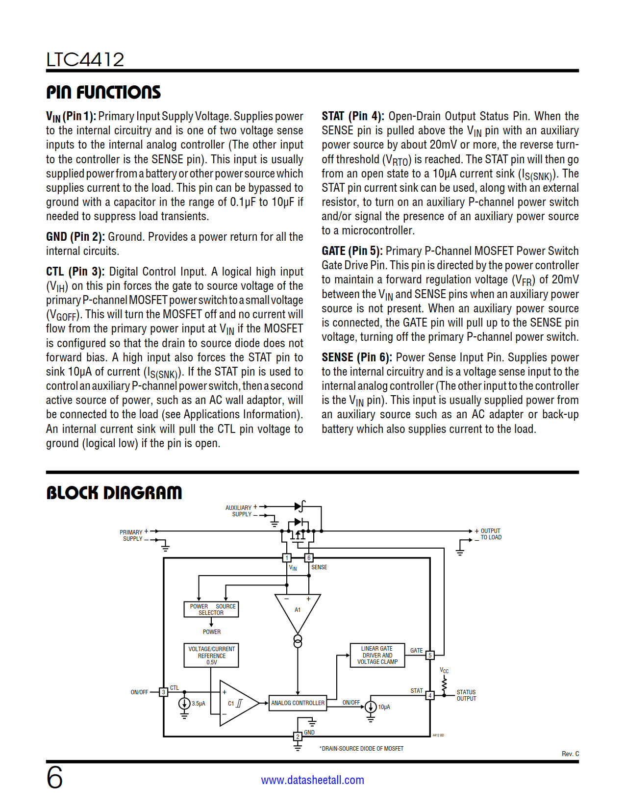 LTC4412 Datasheet Page 6