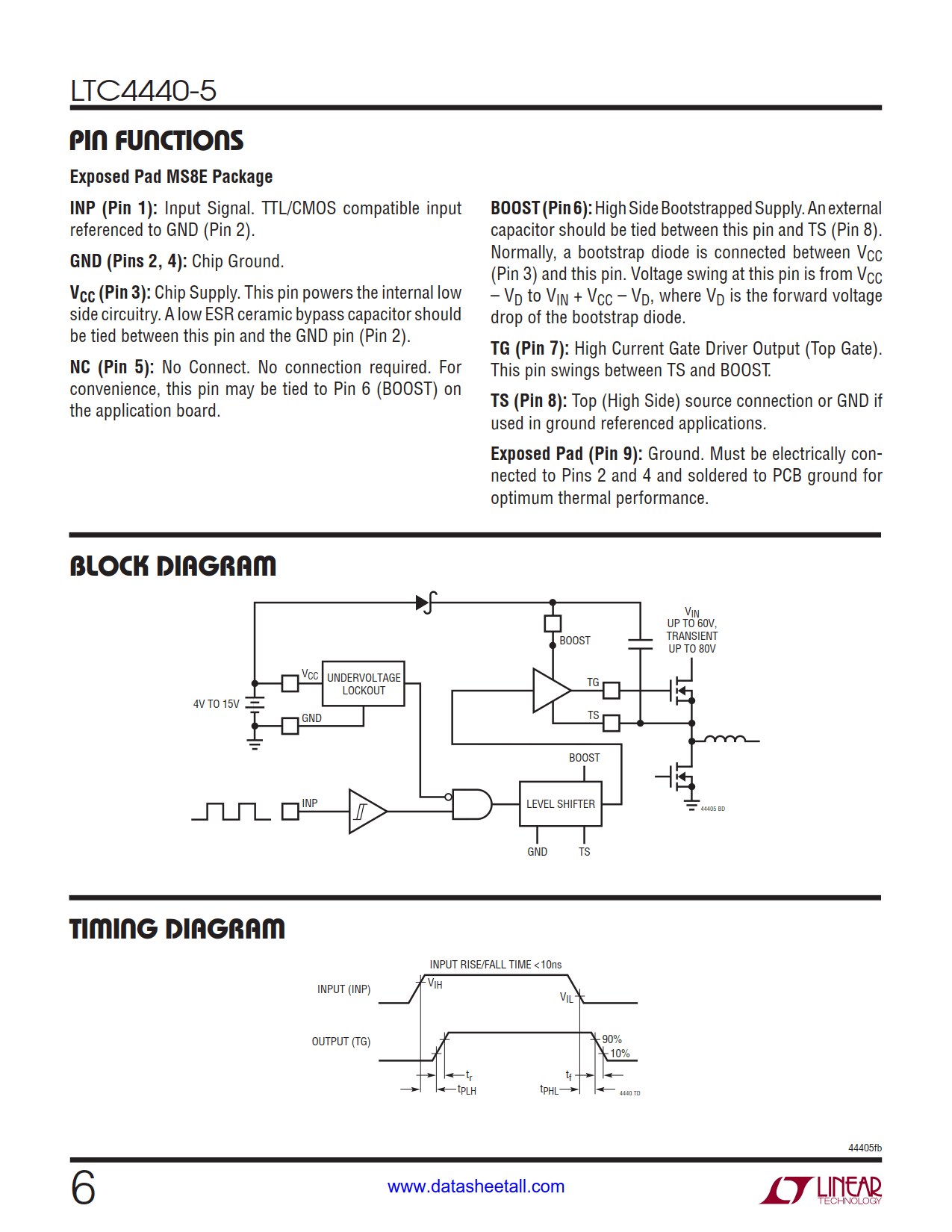 LTC4440-5 Datasheet Page 6