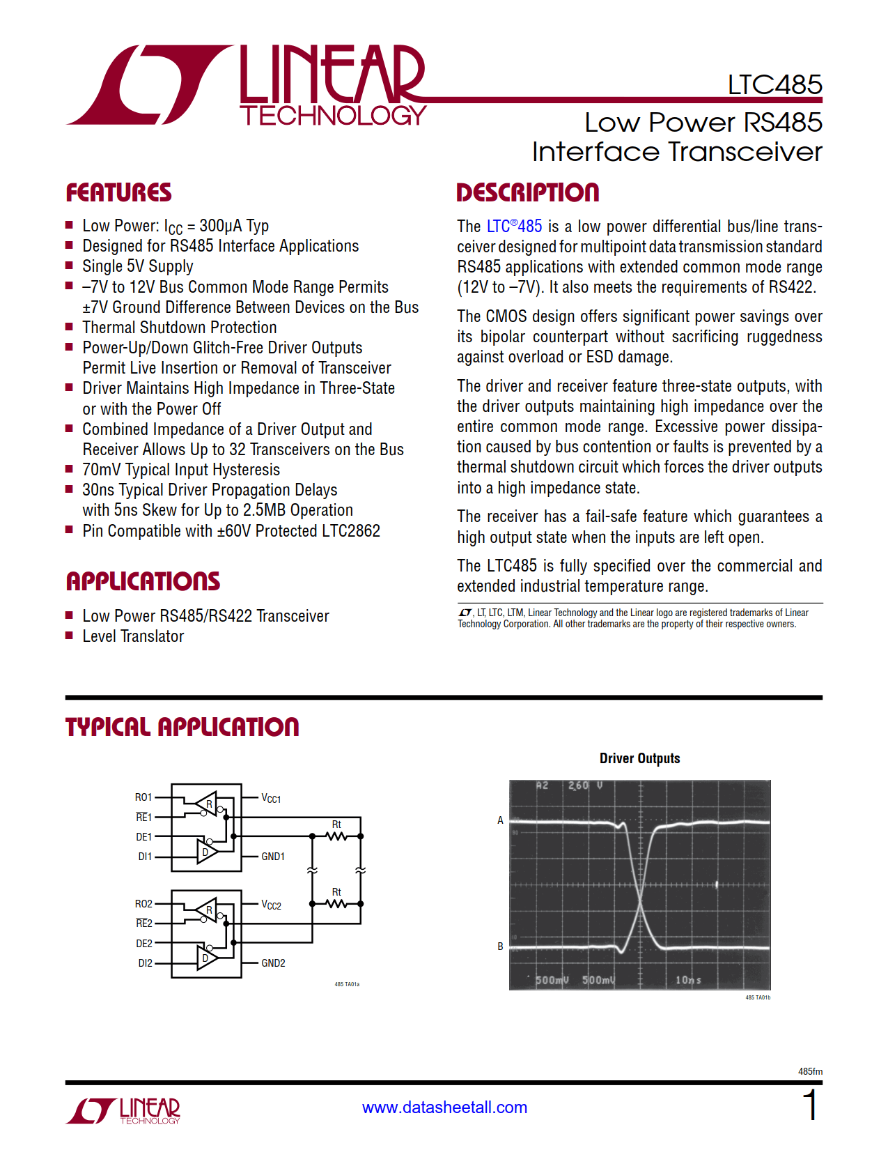 LTC485 Datasheet