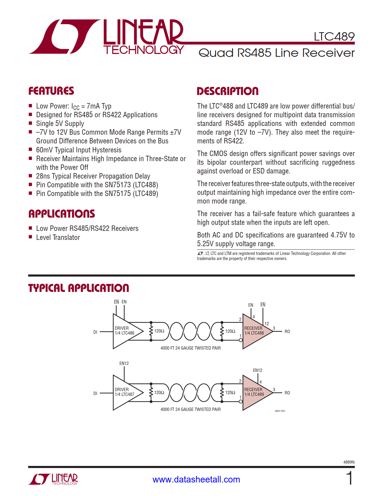 LTC489 Datasheet