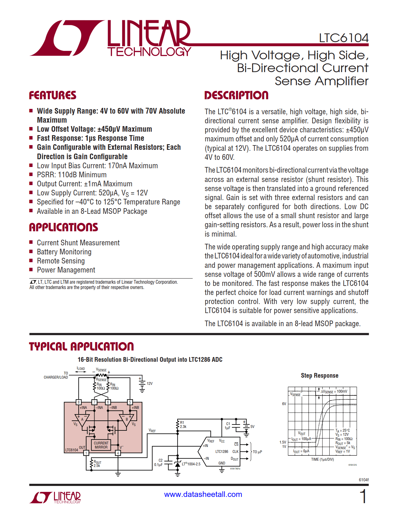 LTC6104 Datasheet