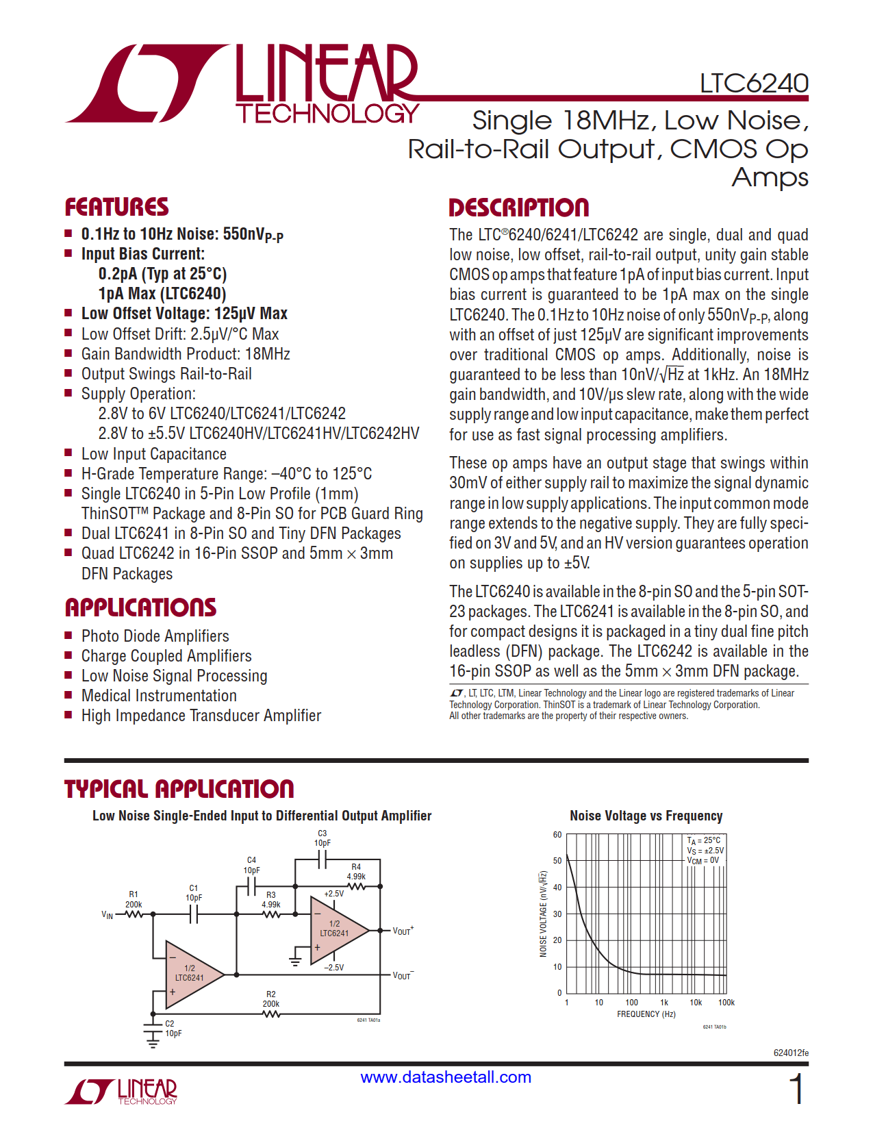 LTC6240 Datasheet