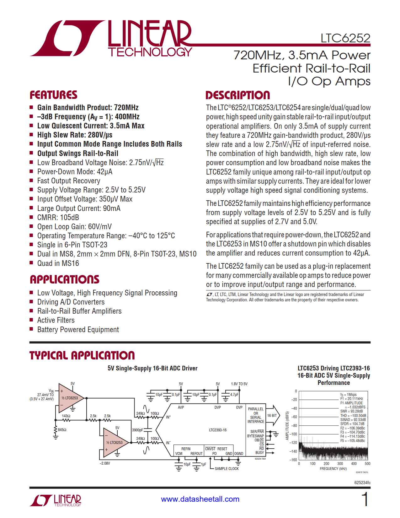 LTC6252 Datasheet