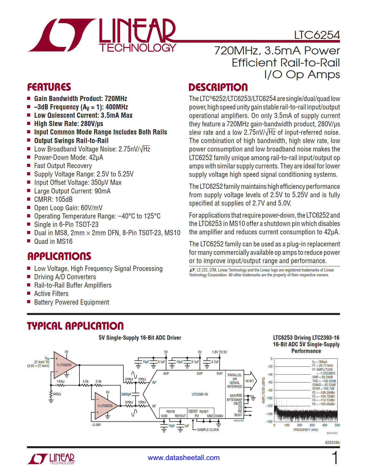 LTC6254 Datasheet