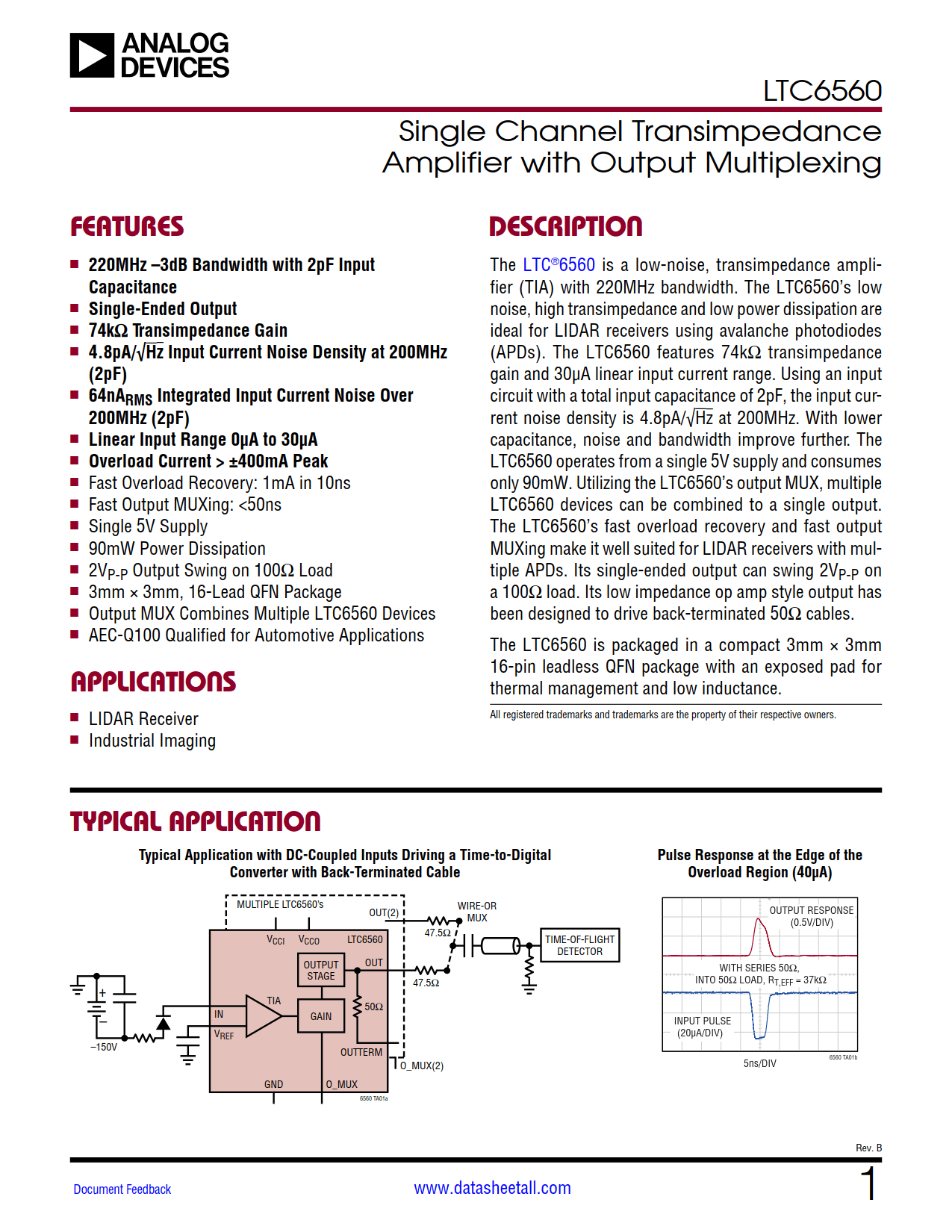 LTC6560 Datasheet