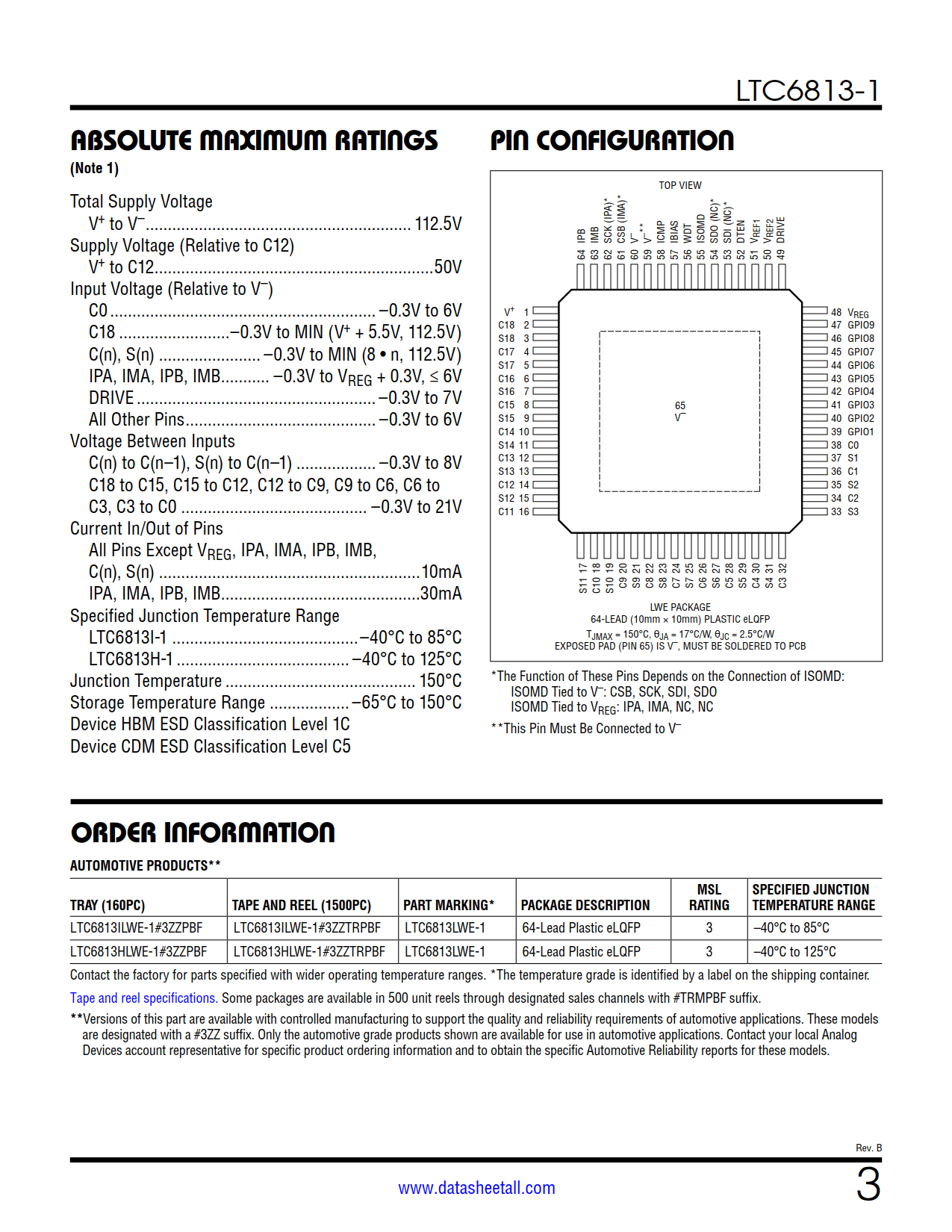 LTC6813-1 Datasheet Page 3