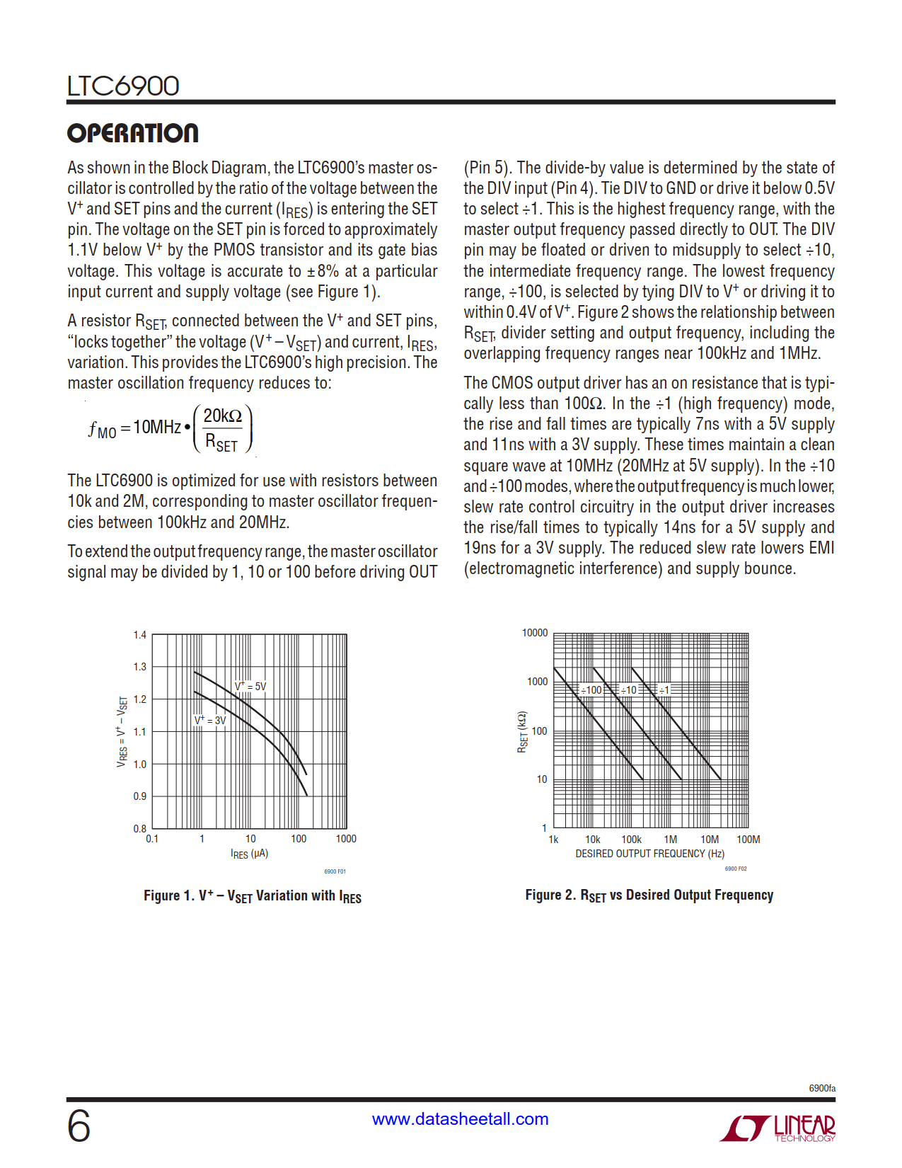 LTC6900 Datasheet Page 6