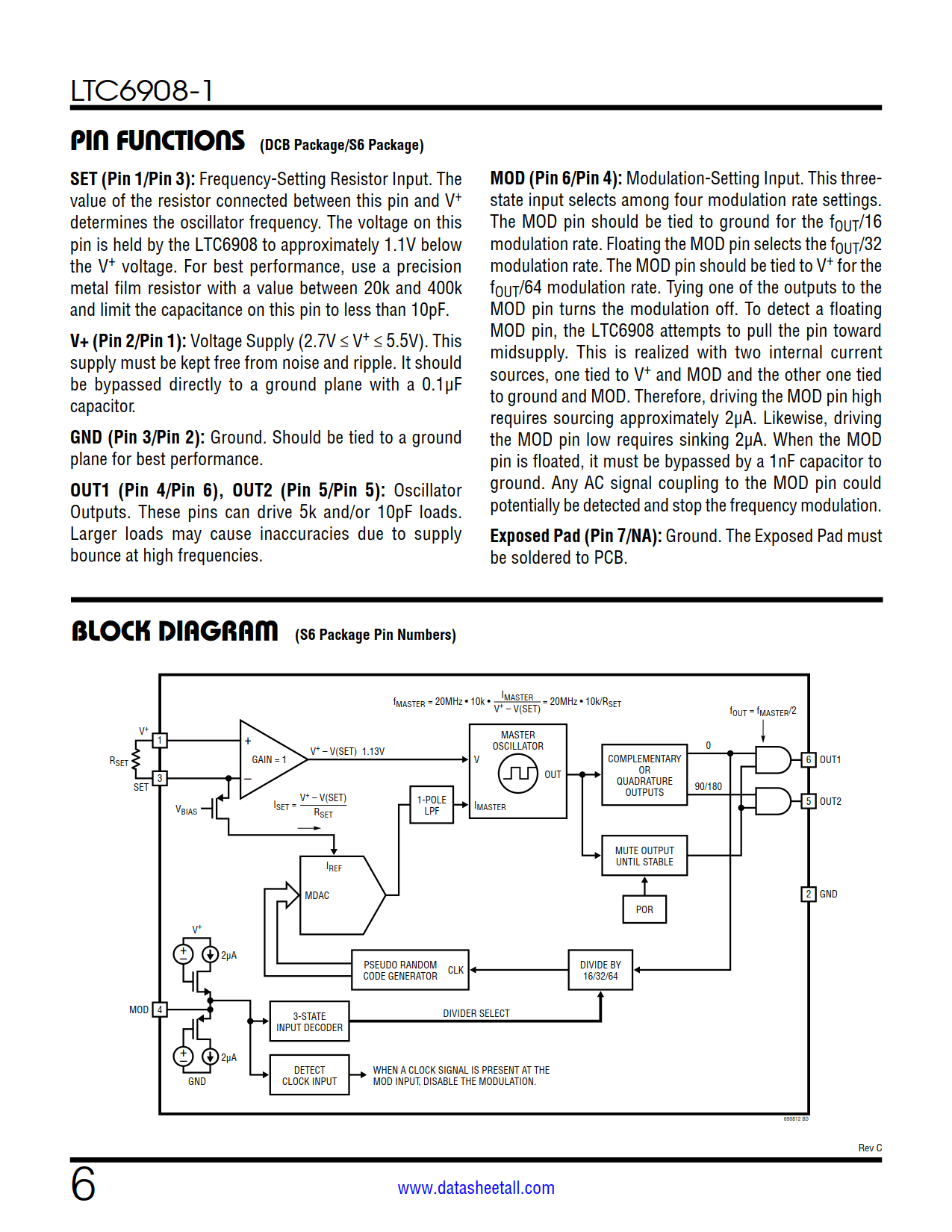 LTC6908-1 Datasheet Page 6